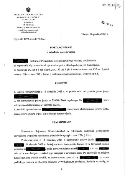 Konsekwencje jazdy